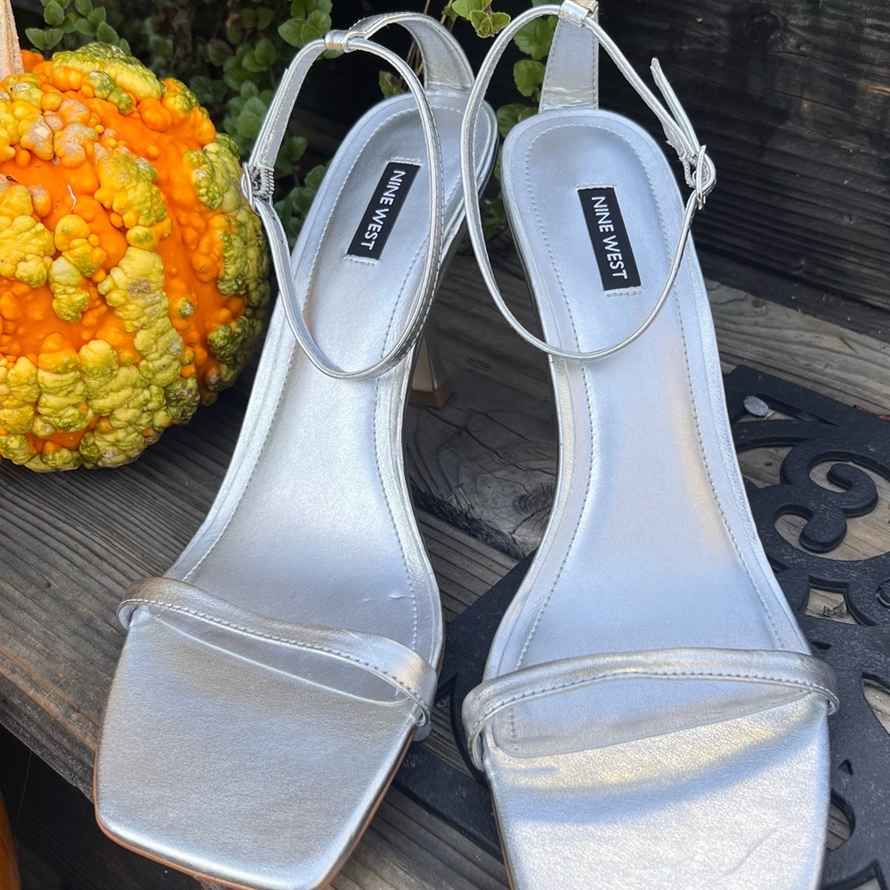 Nine West Metallic Silver Heel sandals